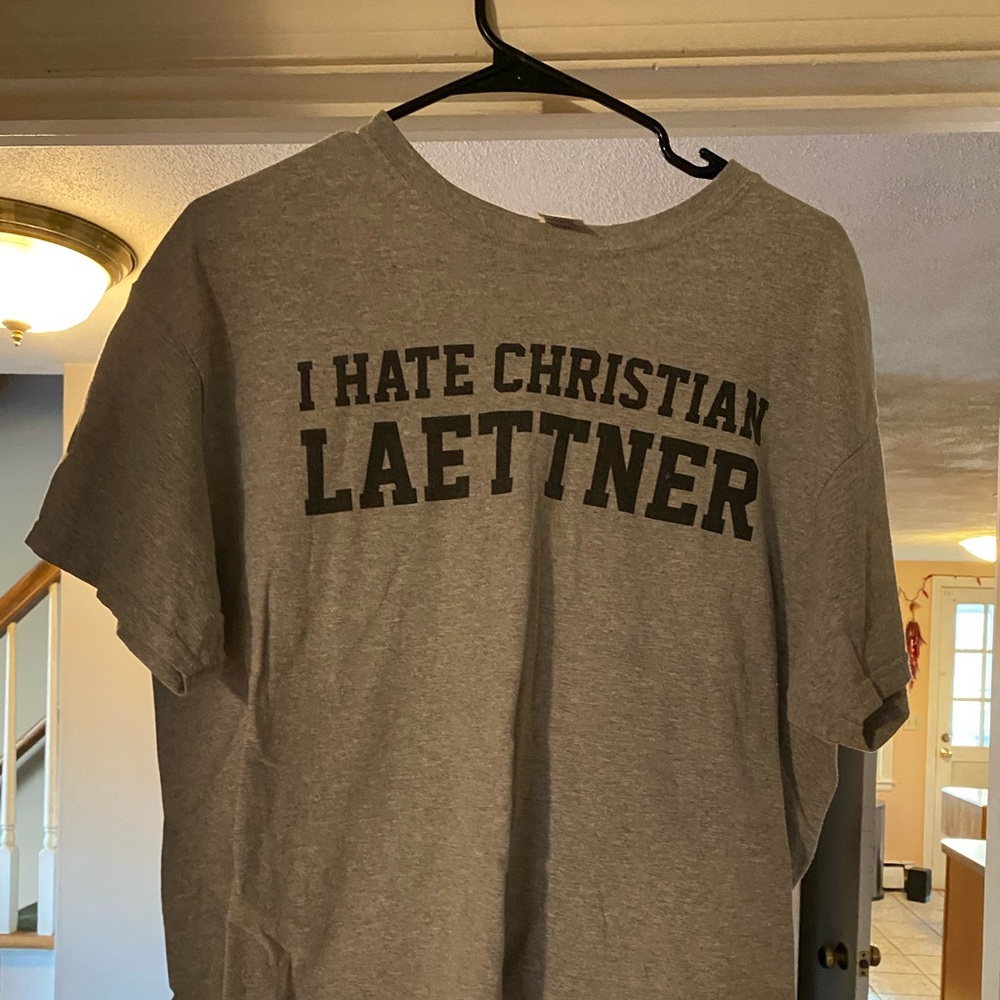 I hate Christian Laettner gray tshirts size large